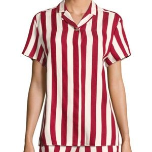 RED Valentino Stripe Cotton Camp Shirt Size 40 / 8